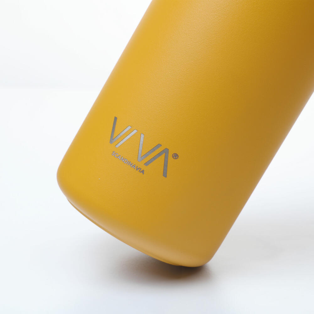 VIVA Recharge Pro Trinkbecher, mit Presseinsatz, Thermobecher, Isobecher, Edelstahl, Gelb, 460 ml, V82052