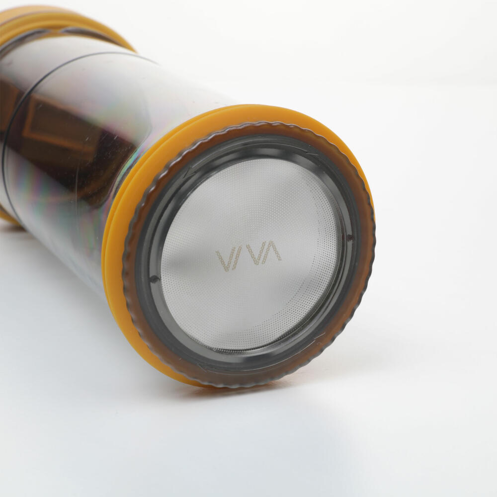 VIVA Recharge Pro Trinkbecher, mit Presseinsatz, Thermobecher, Isobecher, Edelstahl, Gelb, 460 ml, V82052