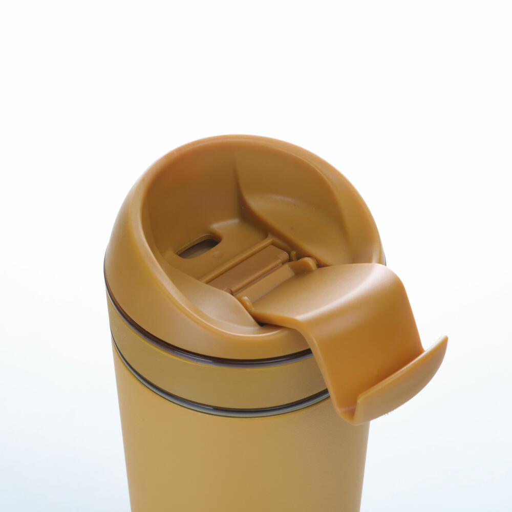 VIVA Recharge Pro Trinkbecher, mit Presseinsatz, Thermobecher, Isobecher, Edelstahl, Gelb, 460 ml, V82052