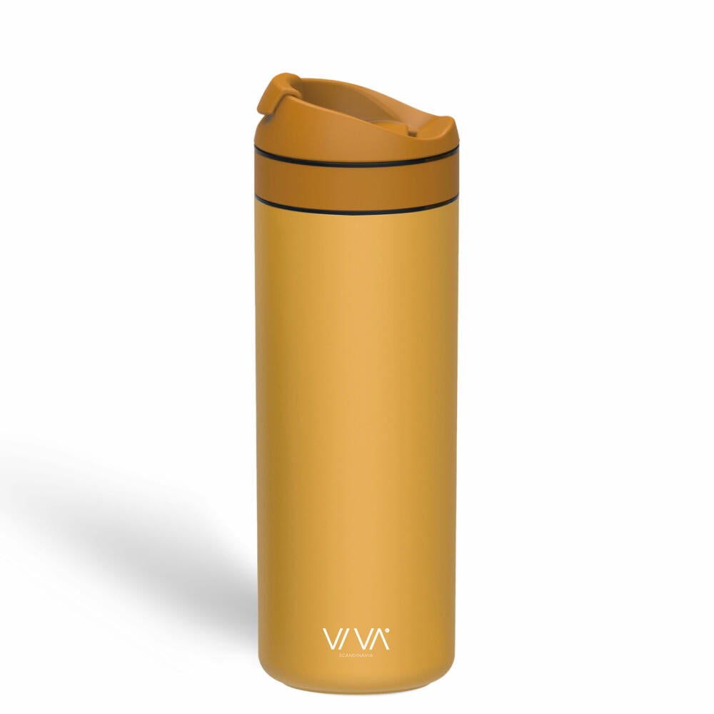 VIVA Recharge Pro Trinkbecher, mit Presseinsatz, Thermobecher, Isobecher, Edelstahl, Gelb, 460 ml, V82052