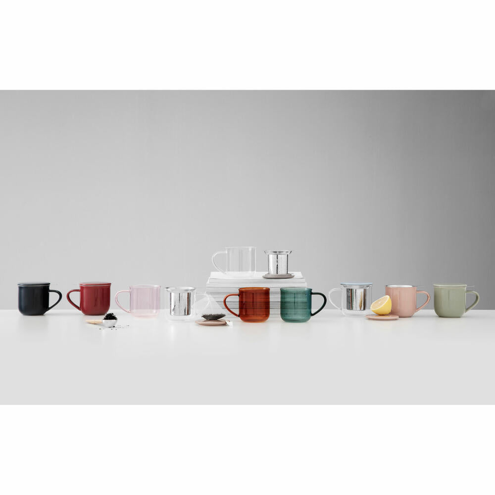 VIVA Minima Coloured Glass Cup Eva, Cup, Tea Cup, Coffee Cup, Glass, Pink, 400 ml, V83049