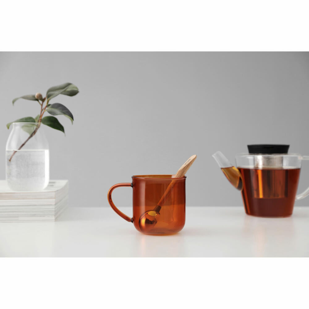 VIVA Minima Coloured Glass Cup Eva, Cup, Tea Cup, Coffee Cup, Glass, Orange, 400 ml, V83060
