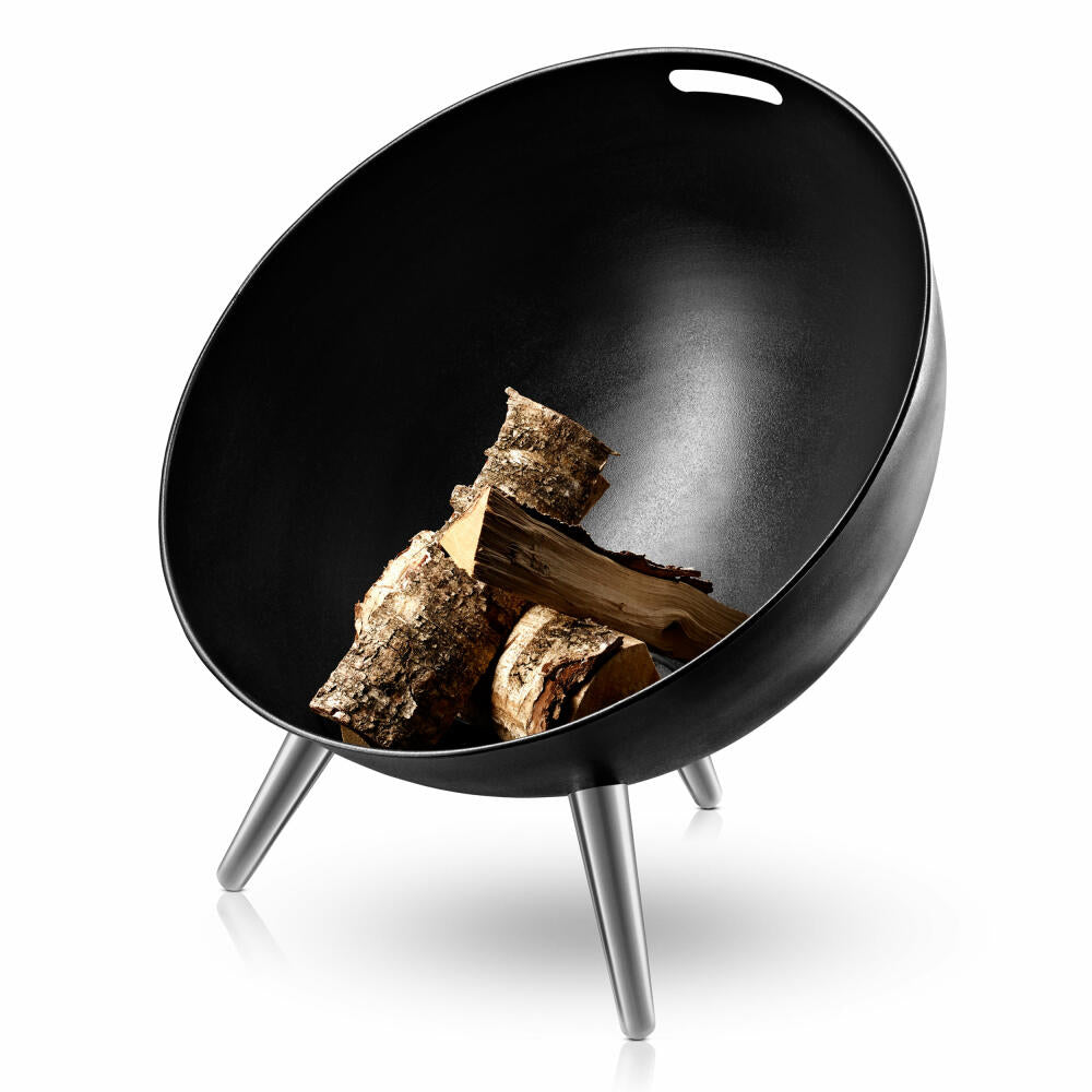Eva Solo FireGlobe fire bowl, fire basket, fireplace, campfire, garden fire, steel/aluminum, Ø64 cm, black, 571099