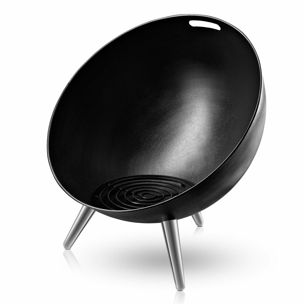 Eva Solo FireGlobe fire bowl, fire basket, fireplace, campfire, garden fire, steel/aluminum, Ø64 cm, black, 571099