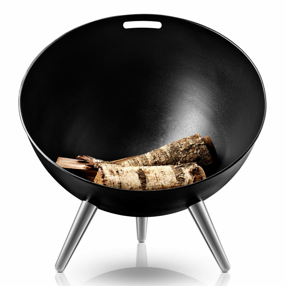 Eva Solo FireGlobe fire bowl, fire basket, fireplace, campfire, garden fire, steel/aluminum, Ø64 cm, black, 571099