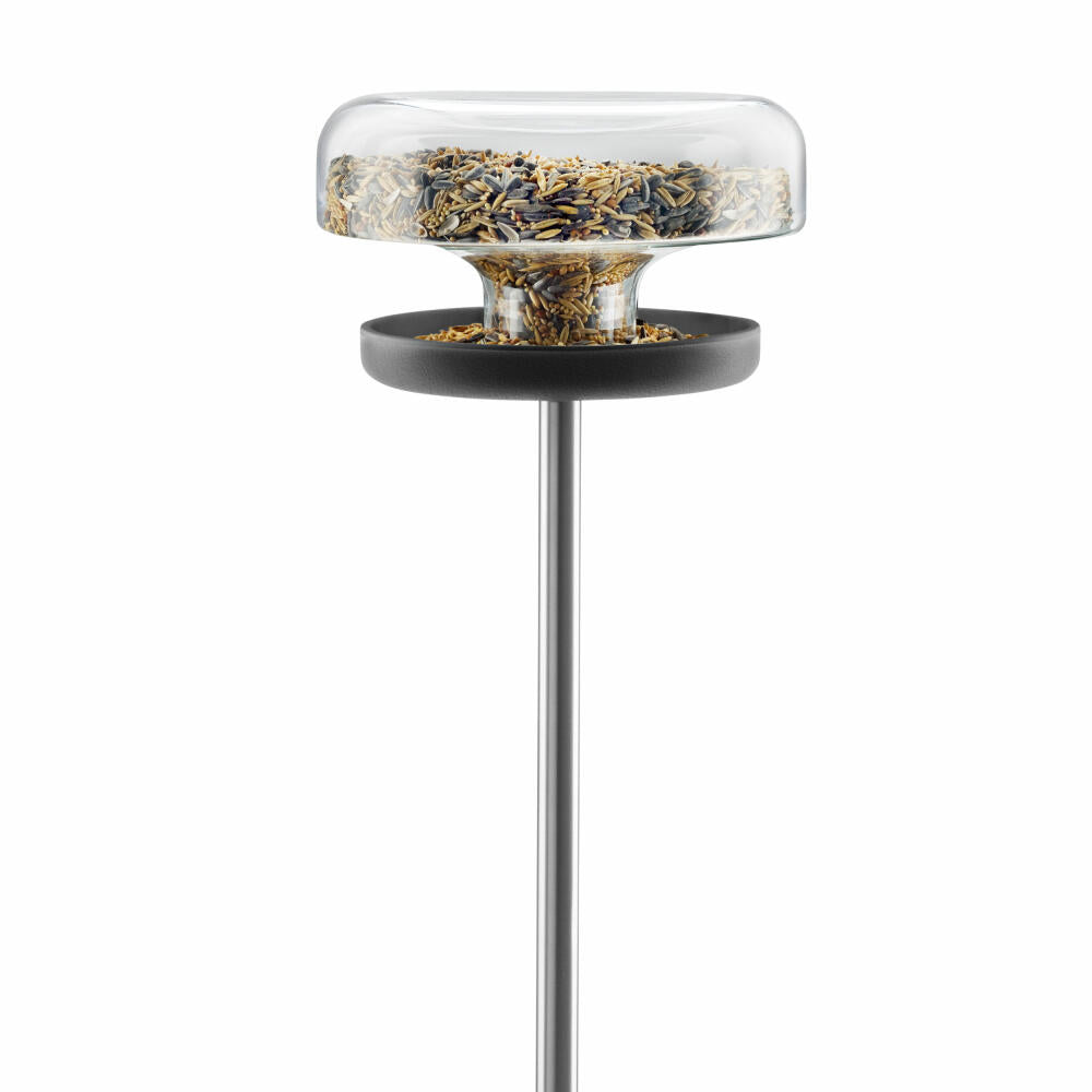 Eva Solo bird feeding station, bird feeder, bird feeder, bird feeder, outdoor, garden, nylon/glass/stainless steel, black, Ø 22 cm, 571039