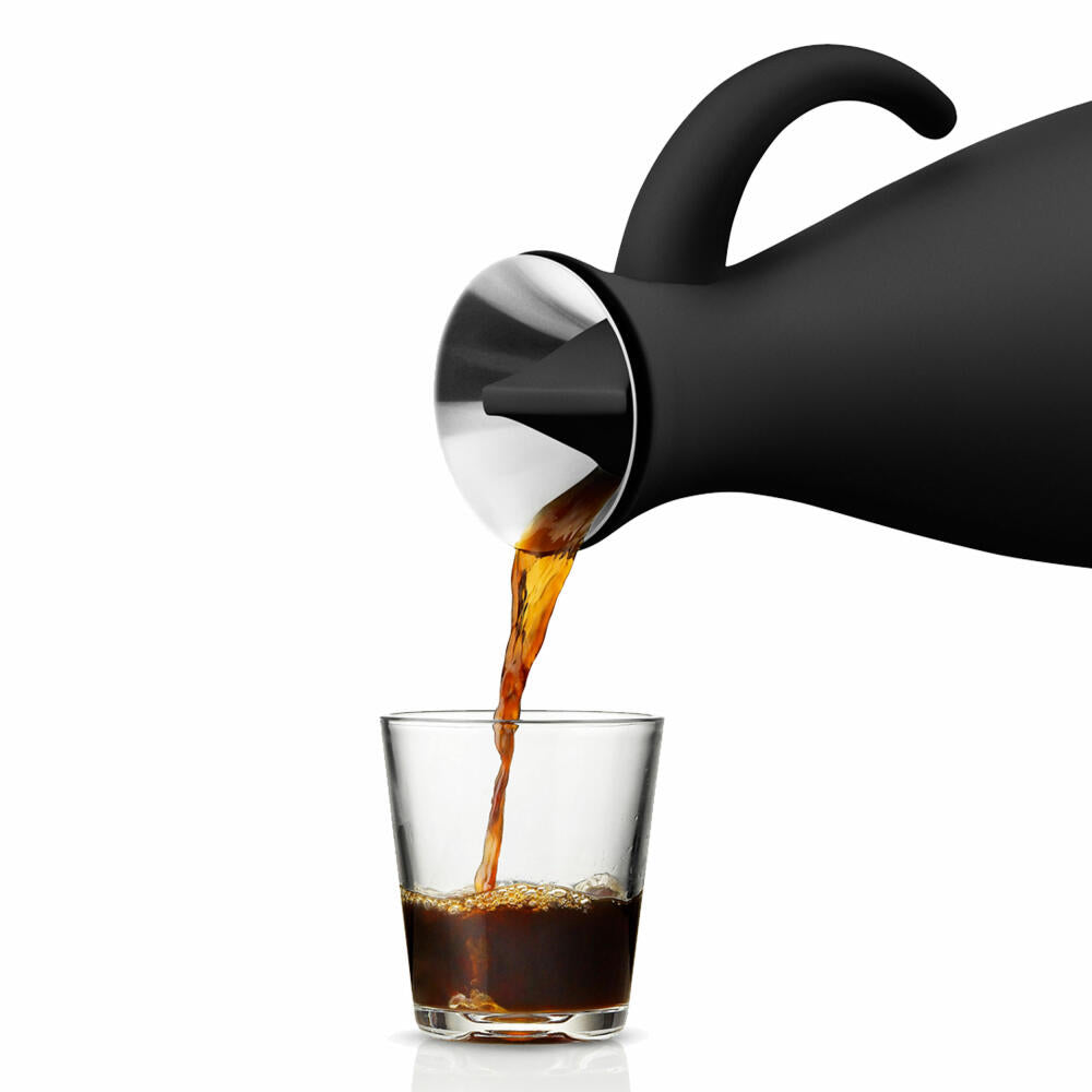 Eva Solo Isolierkanne, Kaffeekanne, Thermokanne, Teekanne, Glas/Kunststoff/Edelstahl, Matt Schwarz, 1 L, 502801