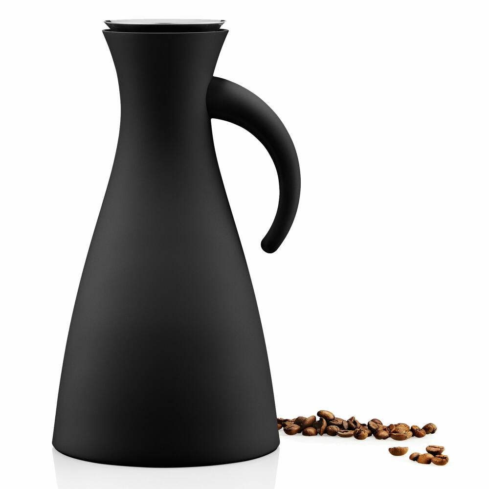 Eva Solo Isolierkanne, Kaffeekanne, Thermokanne, Teekanne, Glas/Kunststoff/Edelstahl, Matt Schwarz, 1 L, 502801