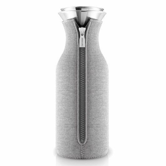 Eva Solo refrigerator carafe, water carafe, carafe, serving, drinking, borosilicate glass/stainless steel/silicone, light grey, 1 L, 567974