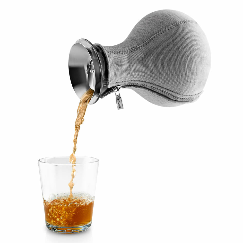 Eva Solo tea maker, teapot, tea, preparation, teapot, enjoyment, glass/ silicone/ stainless steel/ neoprene, dark grey, 1 L, 567487