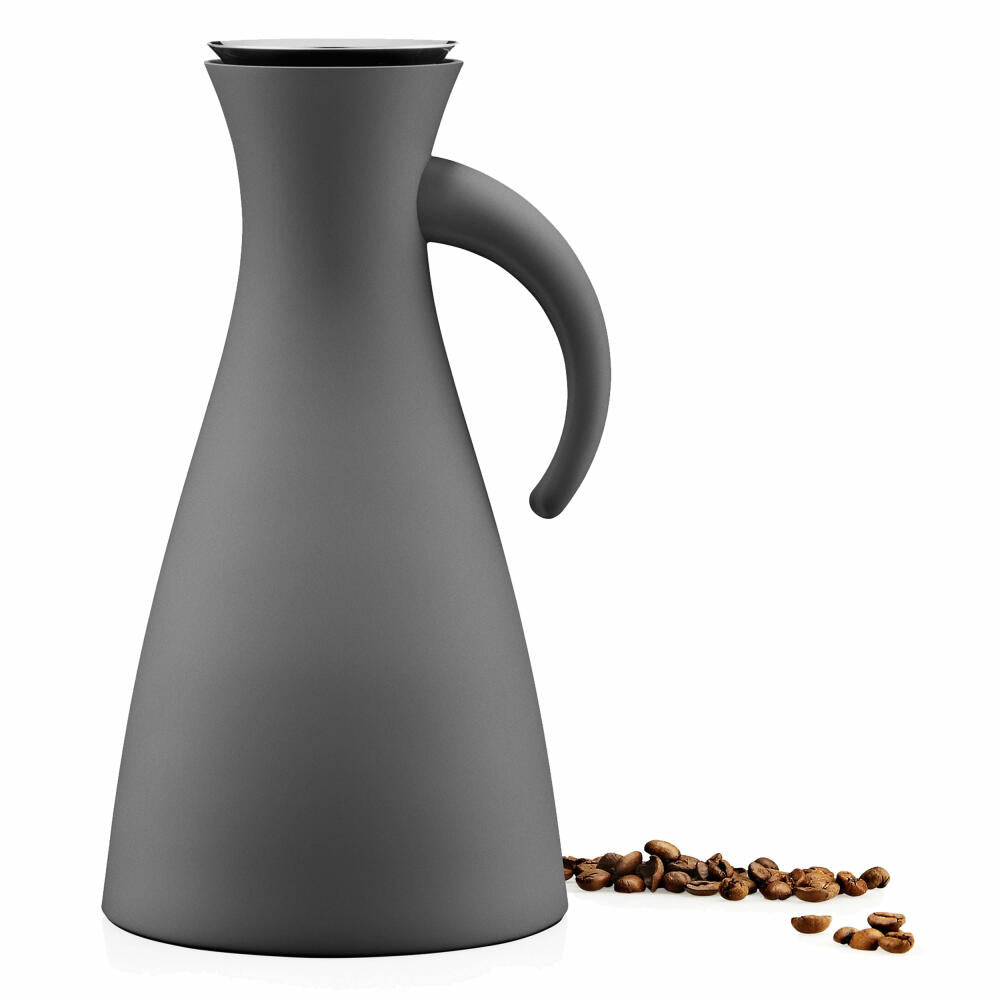 Eva Solo Isolierkanne, Kaffeekanne, Thermokanne, Teekanne, Glas/Kunststoff/Edelstahl, Matt Grau, 1 L, 502803