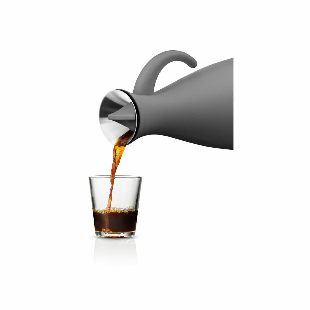 Eva Solo Isolierkanne, Kaffeekanne, Thermokanne, Teekanne, Glas/Kunststoff/Edelstahl, Matt Grau, 1 L, 502803