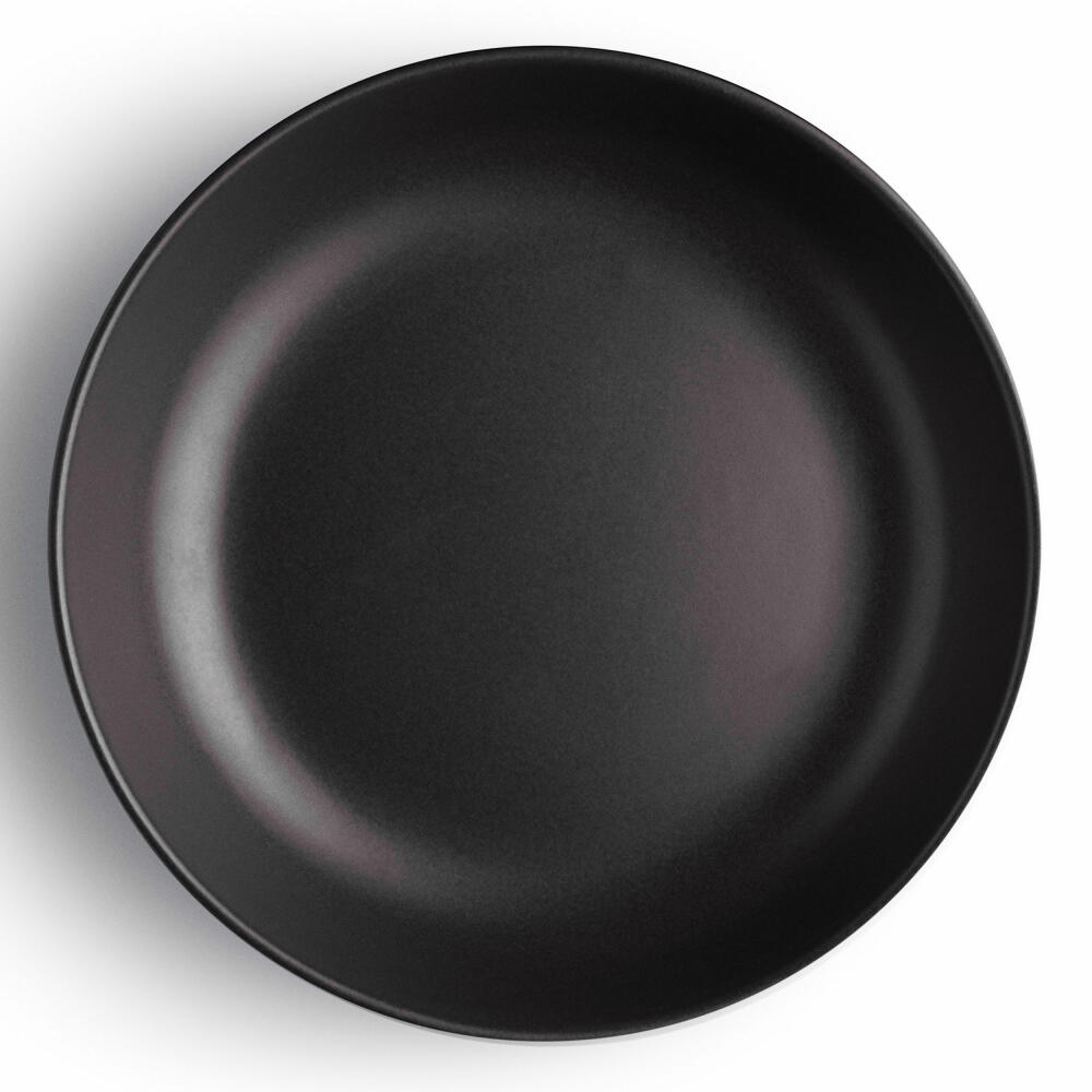 Eva Solo Nordic kitchen Deep Plate, Soup Plate, Pasta, Serving, Kitchen, Porcelain Stoneware, Black, Ø 20 cm, 502792