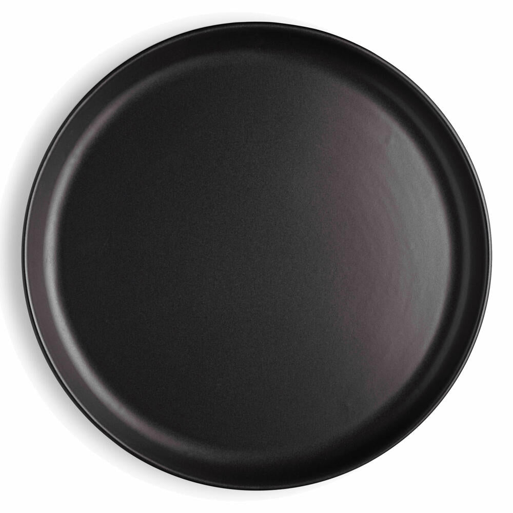 Eva Solo Nordic kitchen Teller, Speiseteller, Servieren, Genießen, Feinsteinzeug, Schwarz, Ø 25 cm, 502794