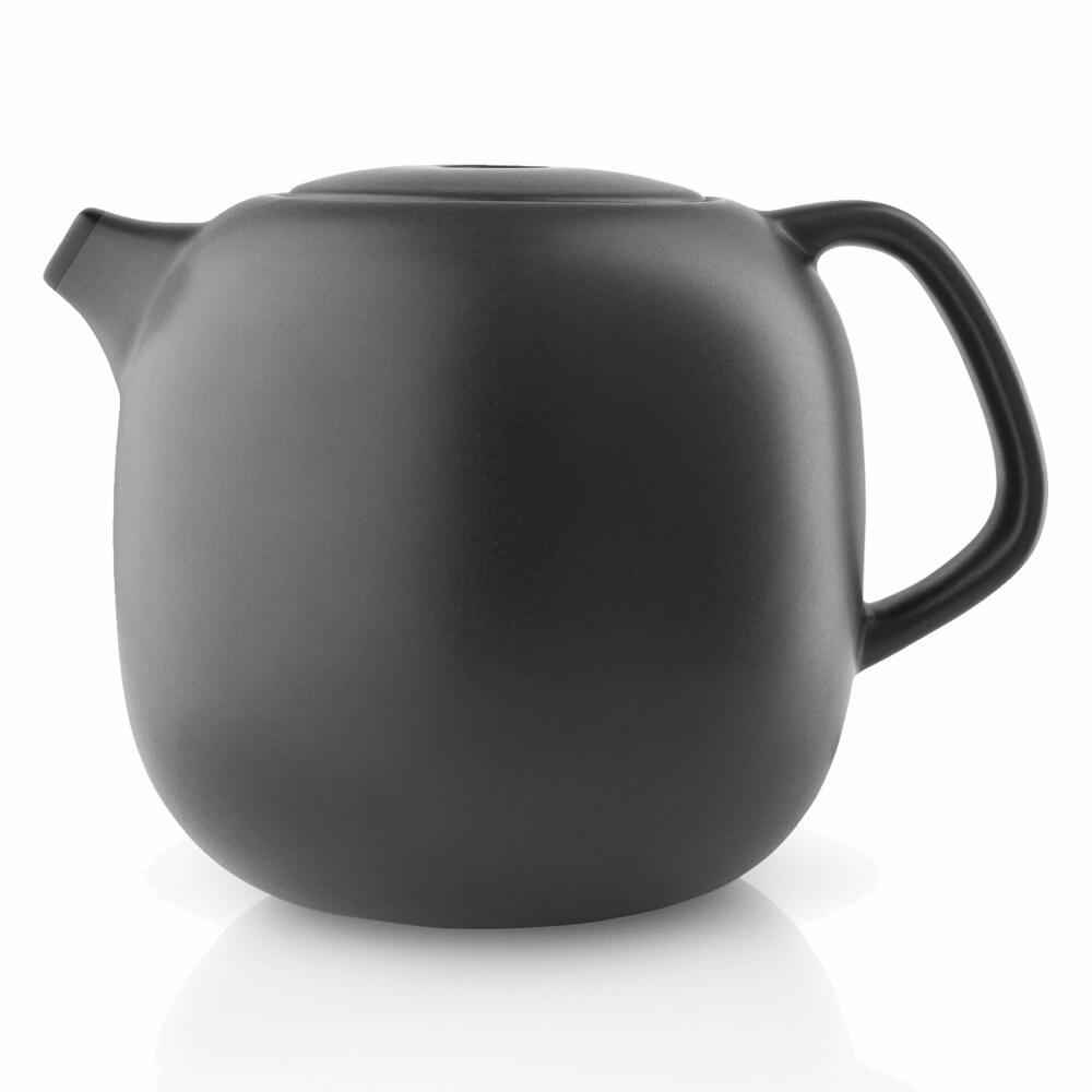 Eva Solo Nordic kitchen teapot, tea maker, pot, enjoy, kitchen, porcelain stoneware/silicone, black, 1 L, 502755