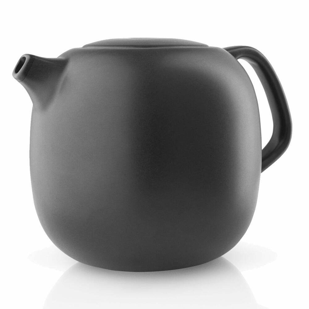 Eva Solo Nordic kitchen teapot, tea maker, pot, enjoy, kitchen, porcelain stoneware/silicone, black, 1 L, 502755