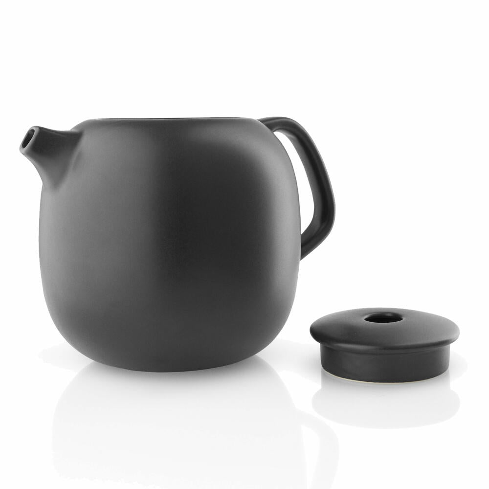 Eva Solo Nordic kitchen teapot, tea maker, pot, enjoy, kitchen, porcelain stoneware/silicone, black, 1 L, 502755