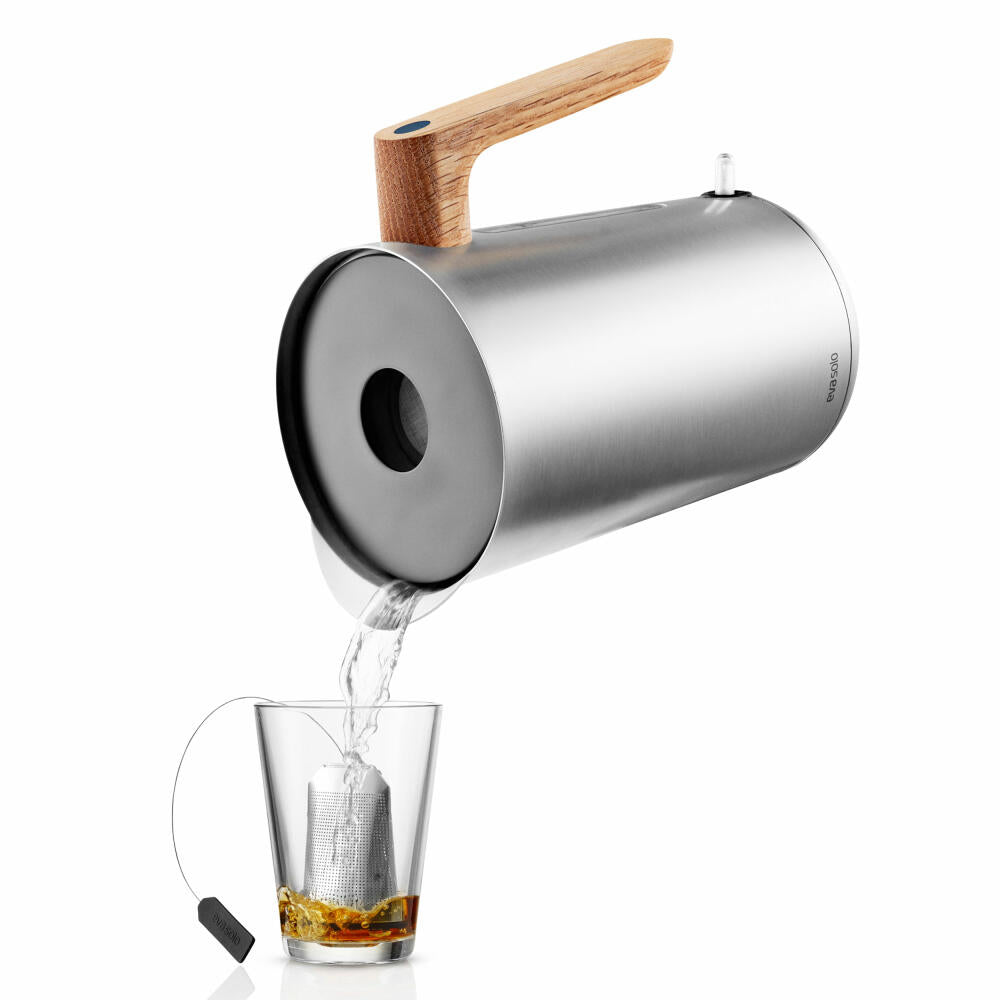 Eva Solo Elektrischer Wasserkocher, Teekocher, Kaffekocher, Küche, Zubehör, Edelstahl/Kunststoff/Eichenholz, Silber, 1.5 L, 502740