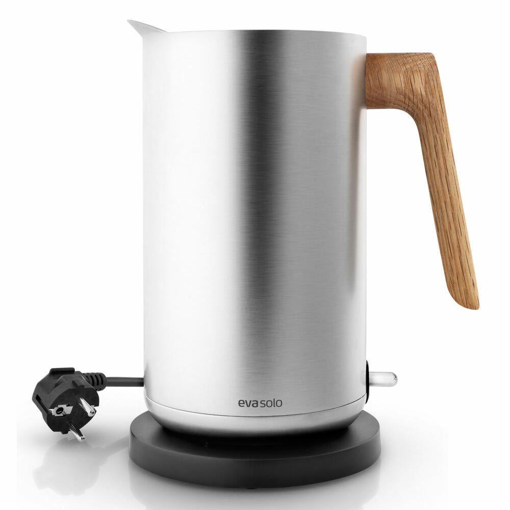 Eva Solo Elektrischer Wasserkocher, Teekocher, Kaffekocher, Küche, Zubehör, Edelstahl/Kunststoff/Eichenholz, Silber, 1.5 L, 502740