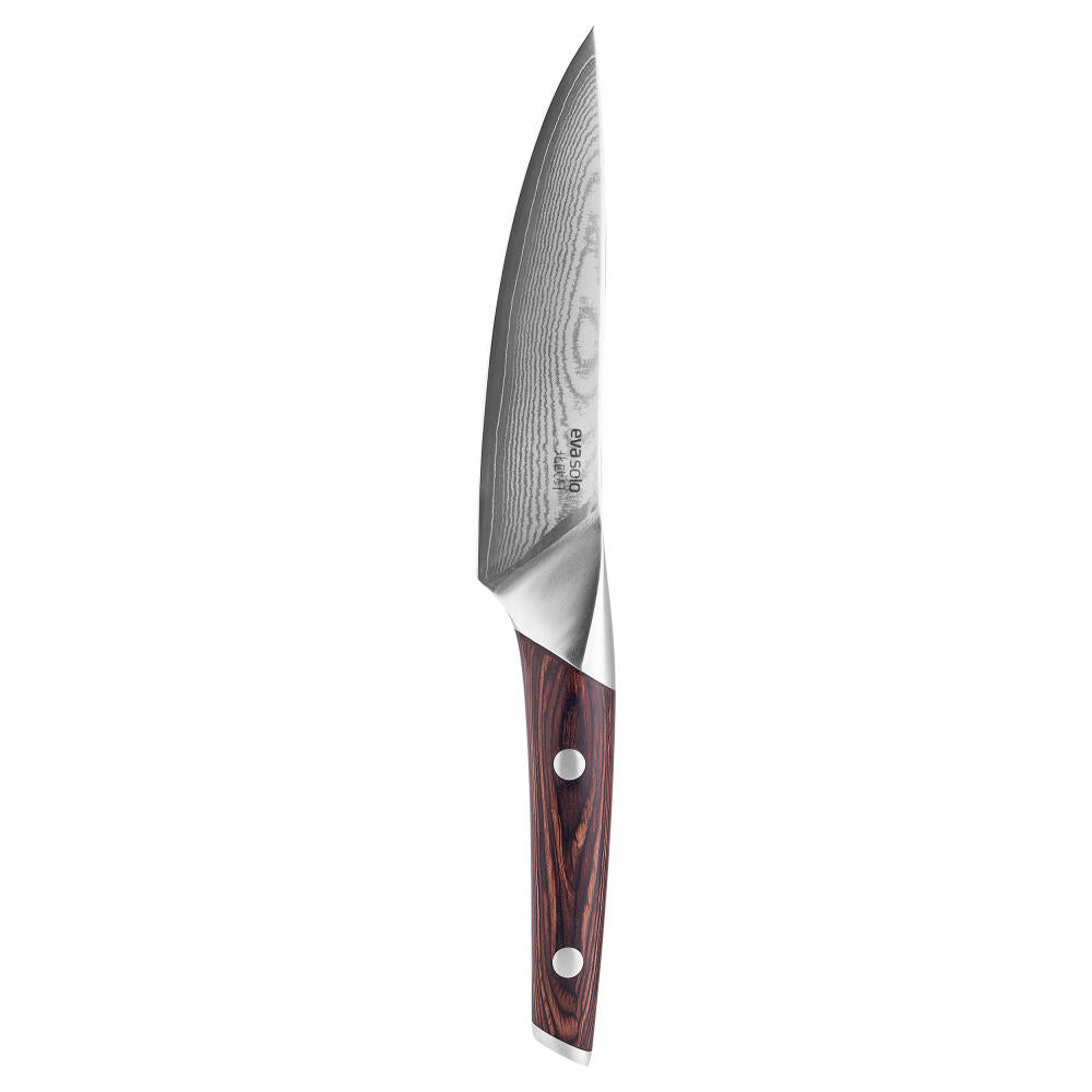 Eva Solo Nordic kitchen vegetable knife, cutting knife, knife, Damascus steel/wood, blade length 13 cm, 515401