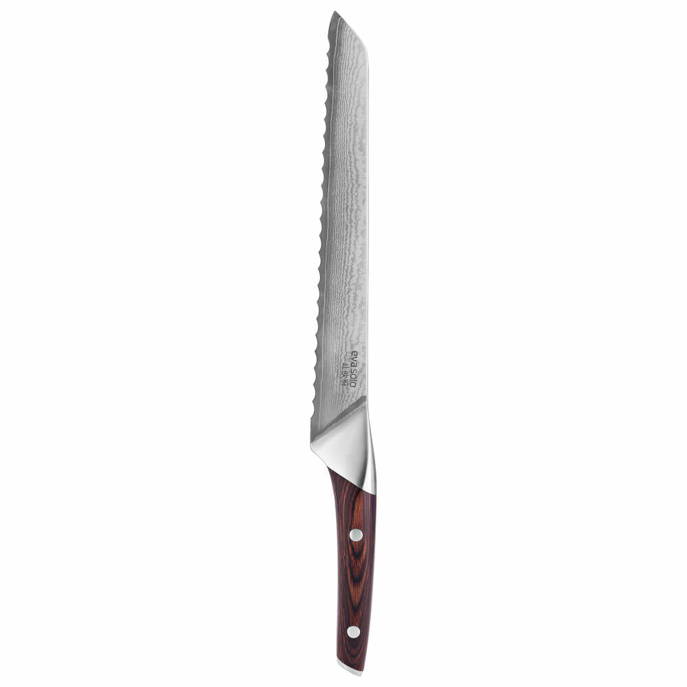 Eva Solo Nordic kitchen Brotmesser, Schneidmesser, Messer, Damaszener Stahl/Holz, Klingenlänge 24 cm, 515404