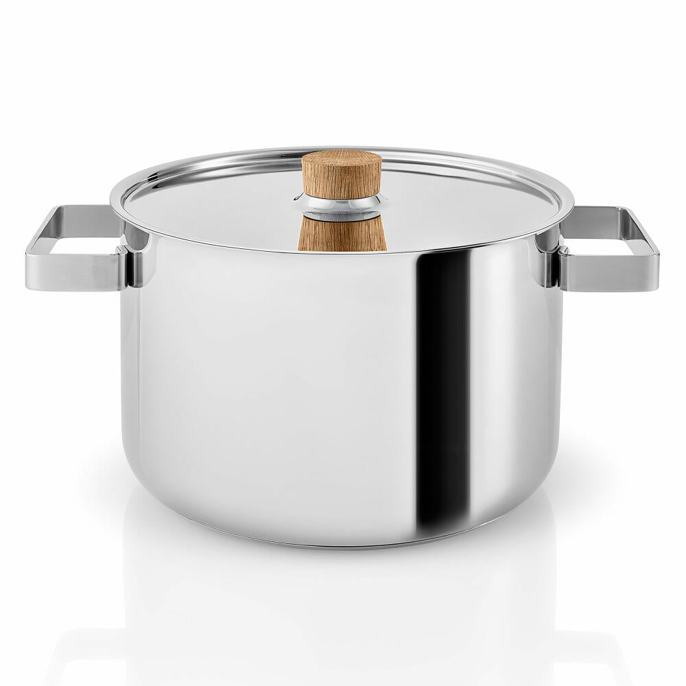 Eva Solo Nordic kitchen pot, cooking pot, universal pot, soup pot, meat pot, cooking, stainless steel, oak, 4 L, 281240