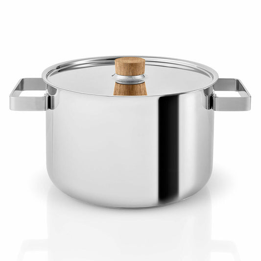 Eva Solo Nordic kitchen pot, cooking pot, universal pot, soup pot, meat pot, cooking, stainless steel, oak, 4 L, 281240