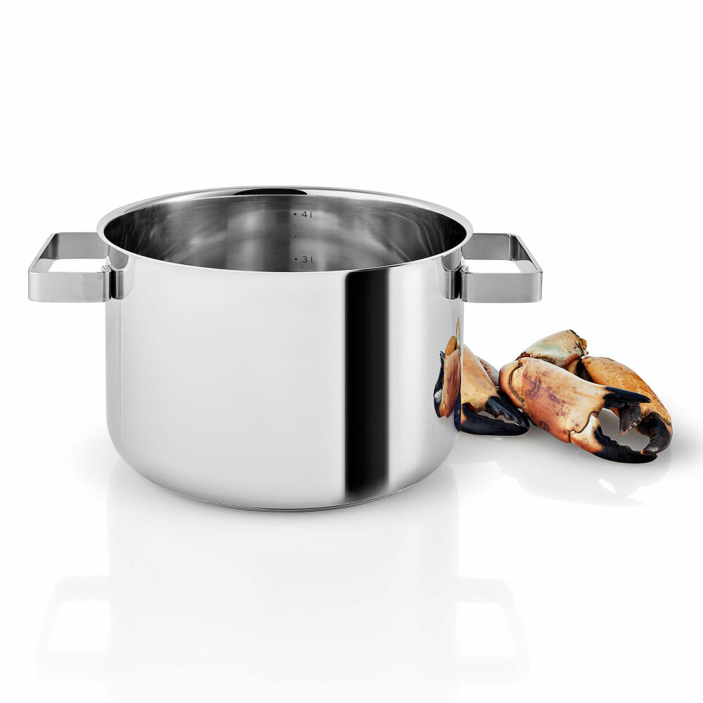 Eva Solo Nordic kitchen pot, cooking pot, universal pot, soup pot, meat pot, cooking, stainless steel, oak, 4 L, 281240