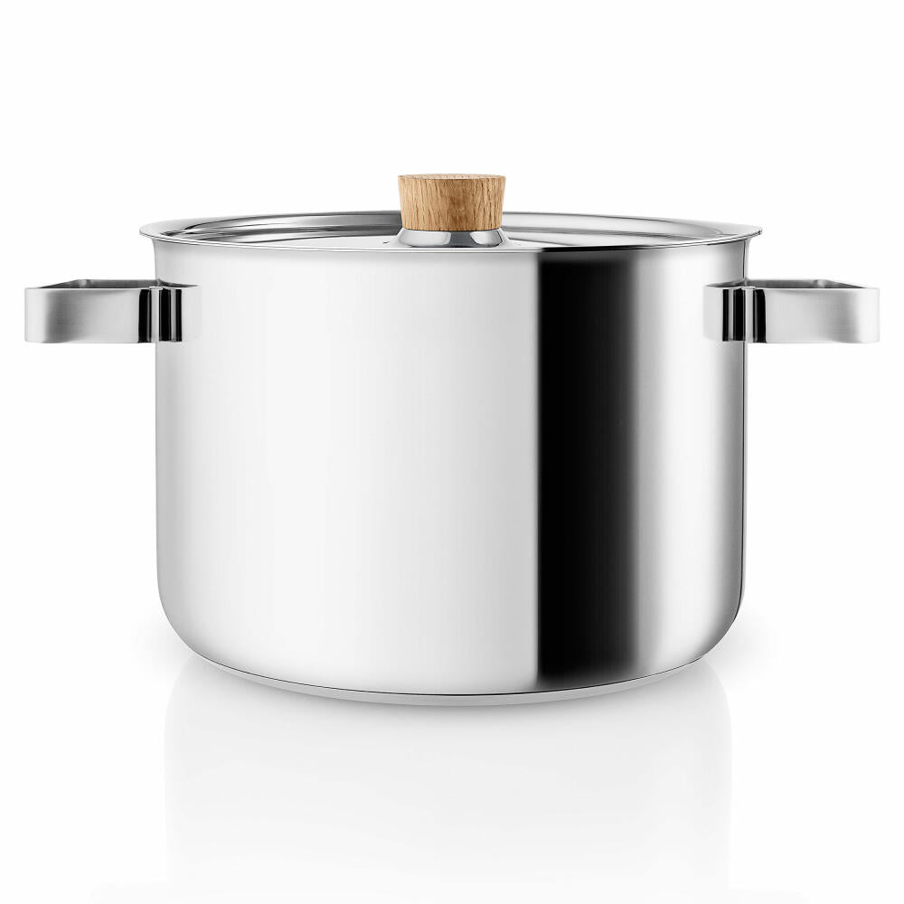 Eva Solo Nordic kitchen pot, cooking pot, universal pot, soup pot, meat pot, cooking, stainless steel, oak, 4 L, 281240
