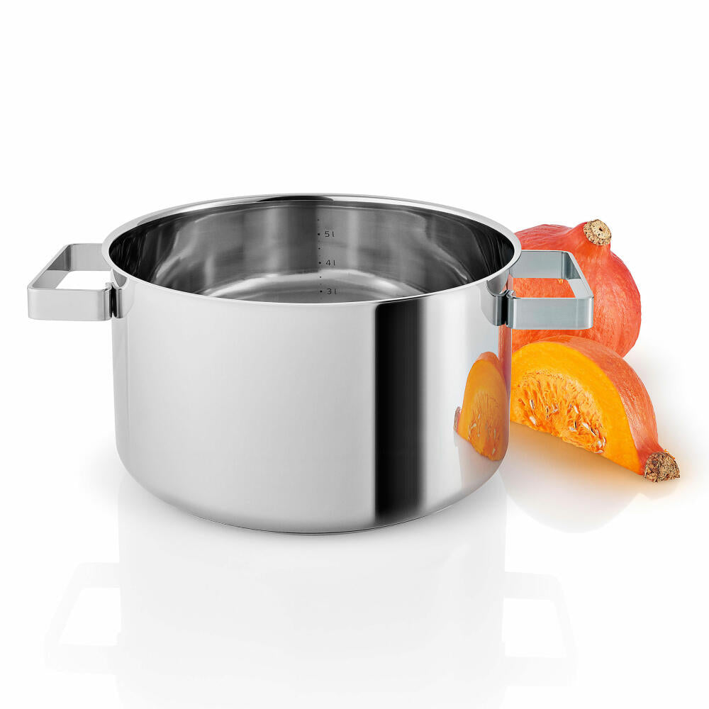 Eva Solo Nordic kitchen pot, cooking pot, universal pot, soup pot, meat pot, cooking, stainless steel, oak, 6 L, 281260