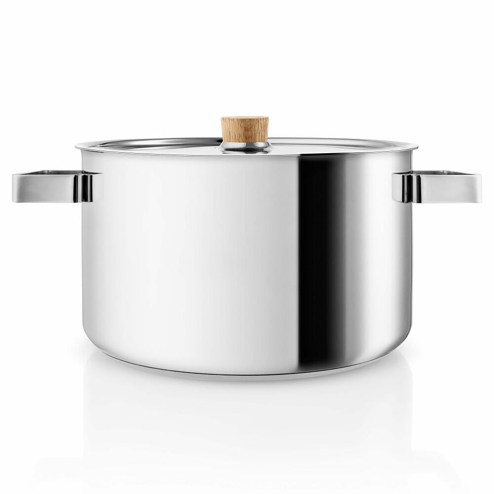 Eva Solo Nordic kitchen pot, cooking pot, universal pot, soup pot, meat pot, cooking, stainless steel, oak, 6 L, 281260