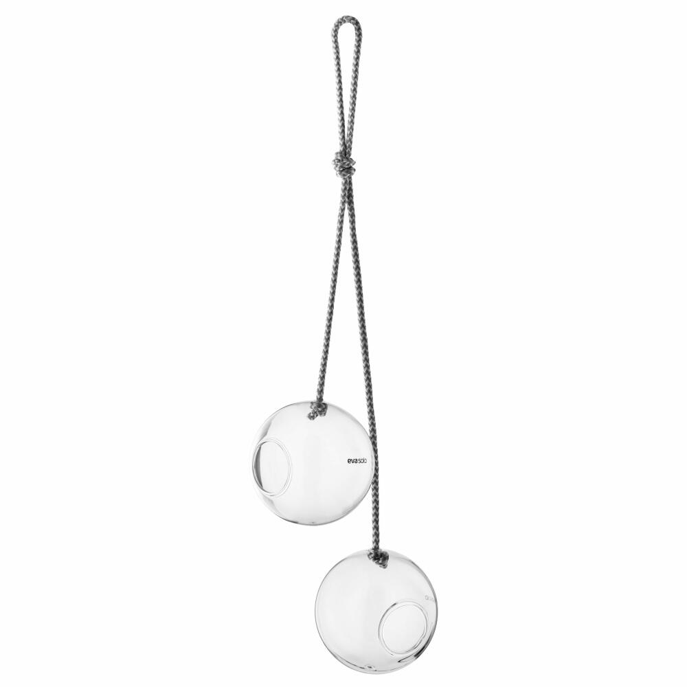 Eva Solo Glasfutterkugeln, Futterhaus, Futterstation, Vogelfutter, Winter, Draußen, Borosilikatglas/Nylon, Transparent, 2er Set, Ø 9.5 cm, 571019