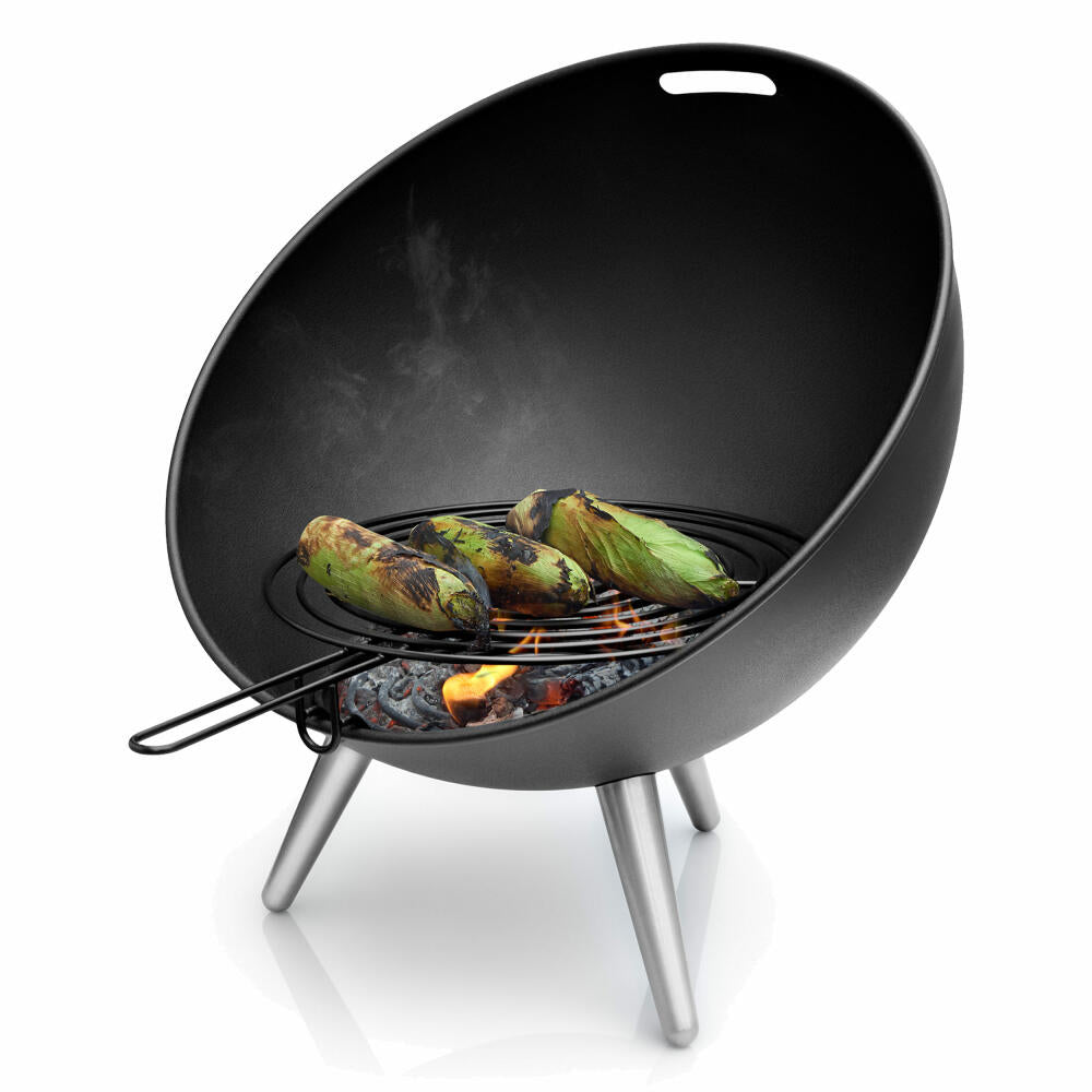Eva Solo FireGlobe Grillrost, Rost, Grill, Zubehör, Grillen, Barbecue, BBQ, Eaillierter Stahl, Schwarz, 571114