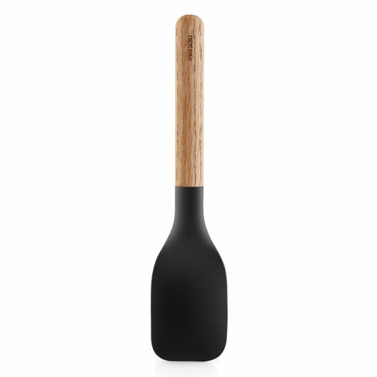 Eva Solo Nordic kitchen Servierlöffel, Vorlegelöffel, Gemüselöffel, Eichenholz/Silikon, Schwarz, Klein, 530458