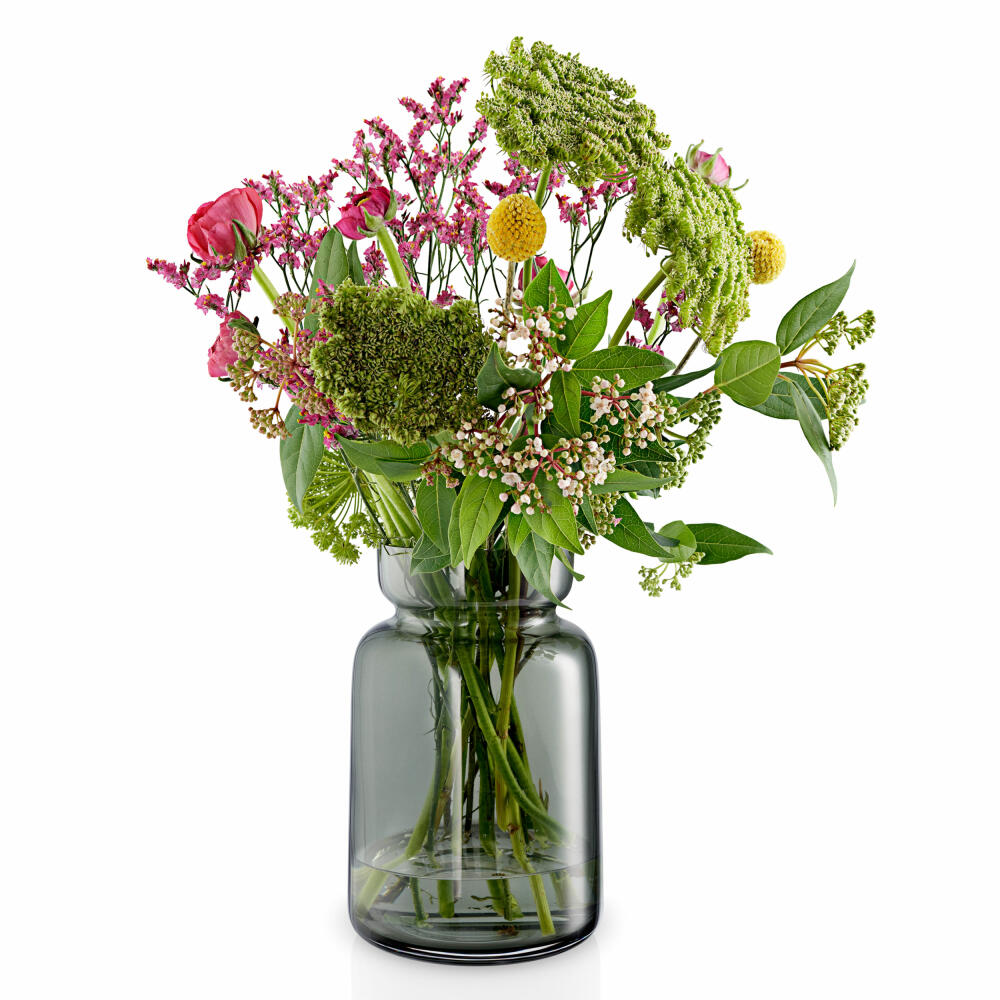 Eva Solo Silhouette glass vase, vase, flower vase, decorative vase, decoration, smoked glass, H 18.5cm, 591511