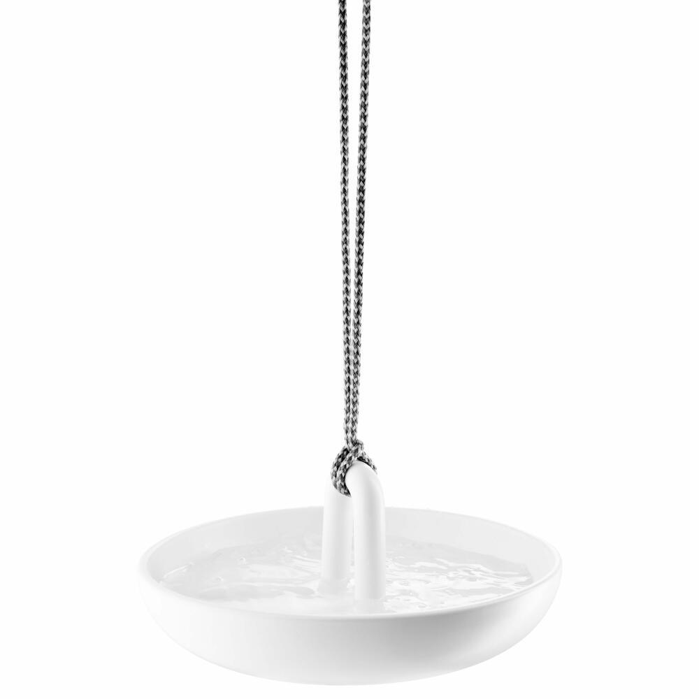 Eva Solo Hanging Bird Bath, Bird Bath, Water Bath, Ceramic/Nylon Cord, White, Ø 25 cm, 571007