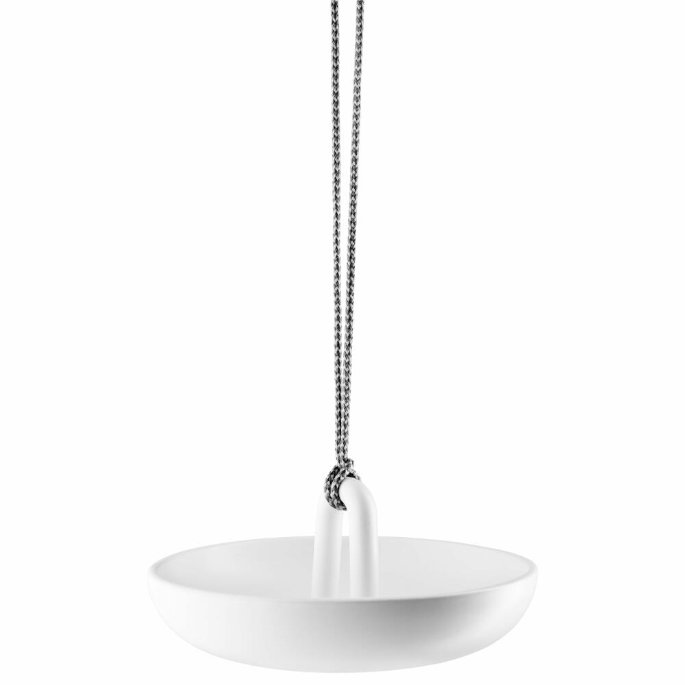Eva Solo Hanging Bird Bath, Bird Bath, Water Bath, Ceramic/Nylon Cord, White, Ø 25 cm, 571007