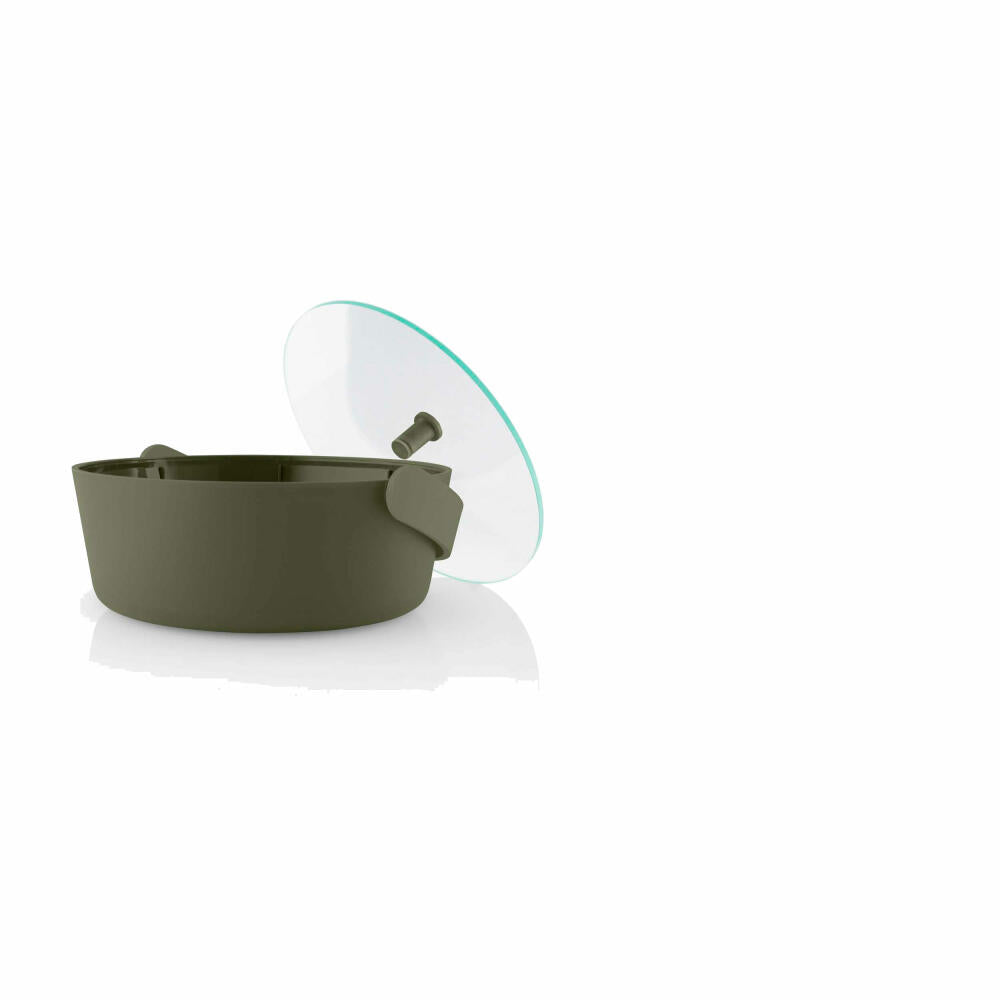 Eva Solo Mikrowellendämpfer Green Tool, Dampfgarer, Dämpfer für Mikrowelle, Glas, Kunststoff, Dunkelgrün, 2 L, 531413