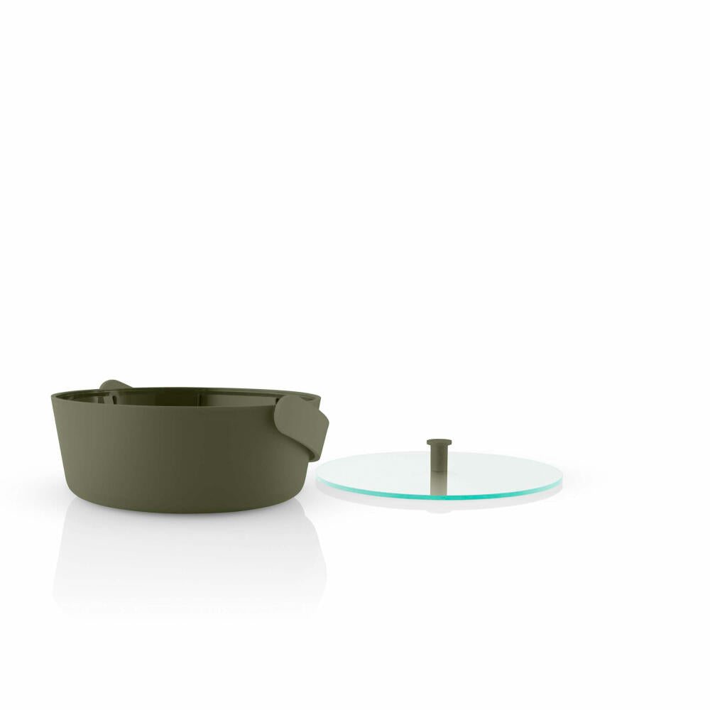 Eva Solo Mikrowellendämpfer Green Tool, Dampfgarer, Dämpfer für Mikrowelle, Glas, Kunststoff, Dunkelgrün, 2 L, 531413