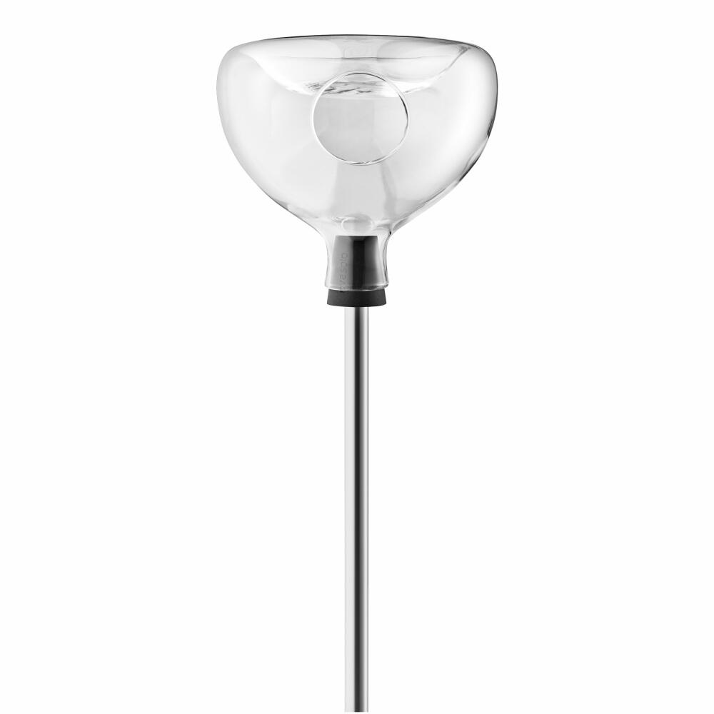 Eva Solo glass bird feeder with bird bath, bird feed dispenser, feeding station, glass, silicone, stainless steel, transparent, 571003