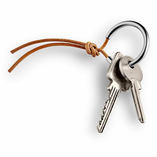 Eva Solo Key Ring Cognac, Pendant, Keychain, Organizer, Leather, Stainless Steel, Brown, Ø 4 cm, 549002