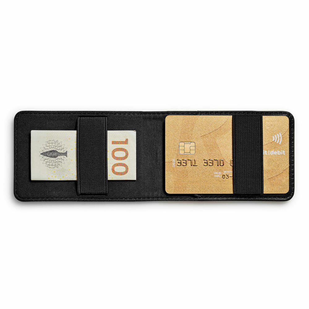 Eva Solo Card Wallet Black, Wallet, Purse, Leather, Elastic Band, Black, 19.6 x 6 cm, 549011