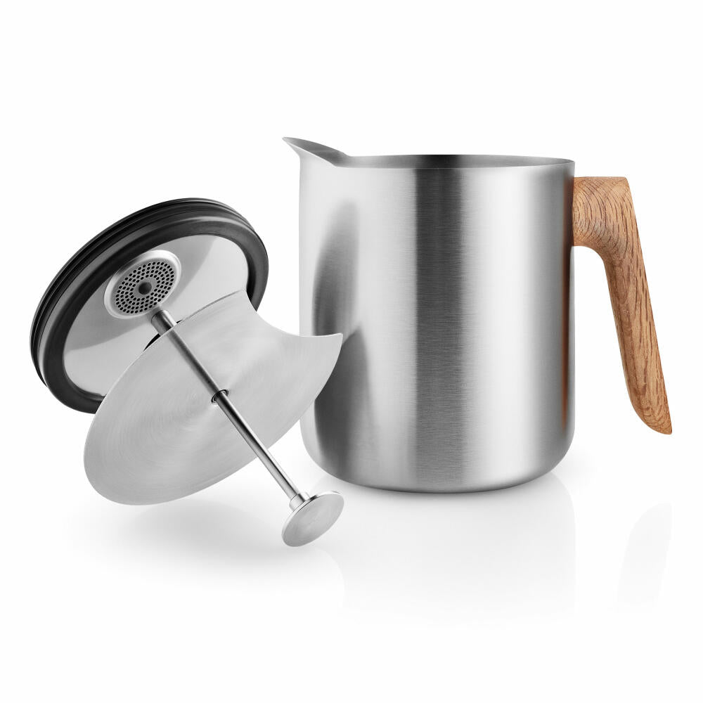 Eva Solo stamp teapot Nordic Kitchen, teapot, pot, stainless steel, oak wood, silicone, silver-colored, 1 L, 520432