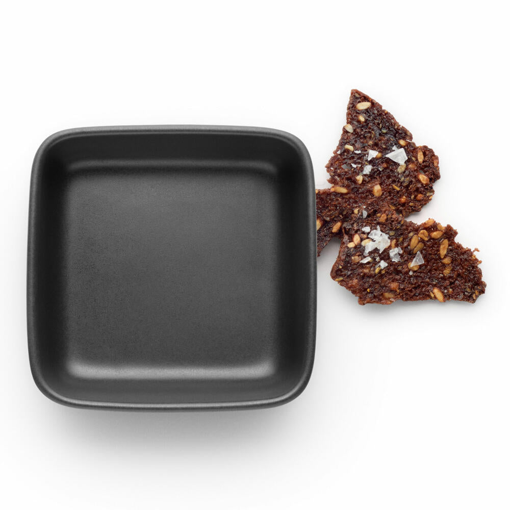 Eva Solo Square Bowl Nordic Kitchen, Serving Bowl, Tableware, Plate, Stoneware, Black, 11 x 11 cm, 502783
