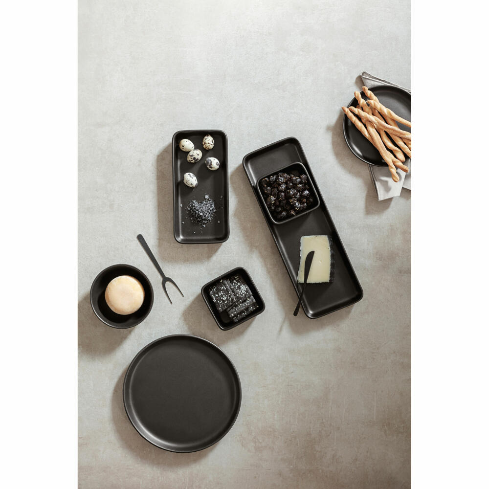 Eva Solo Servierplatte Nordic Kitchen, Servierschale, Geschirr, Platte, Steinzeug, Schwarz, 12 x 24 cm, 502779