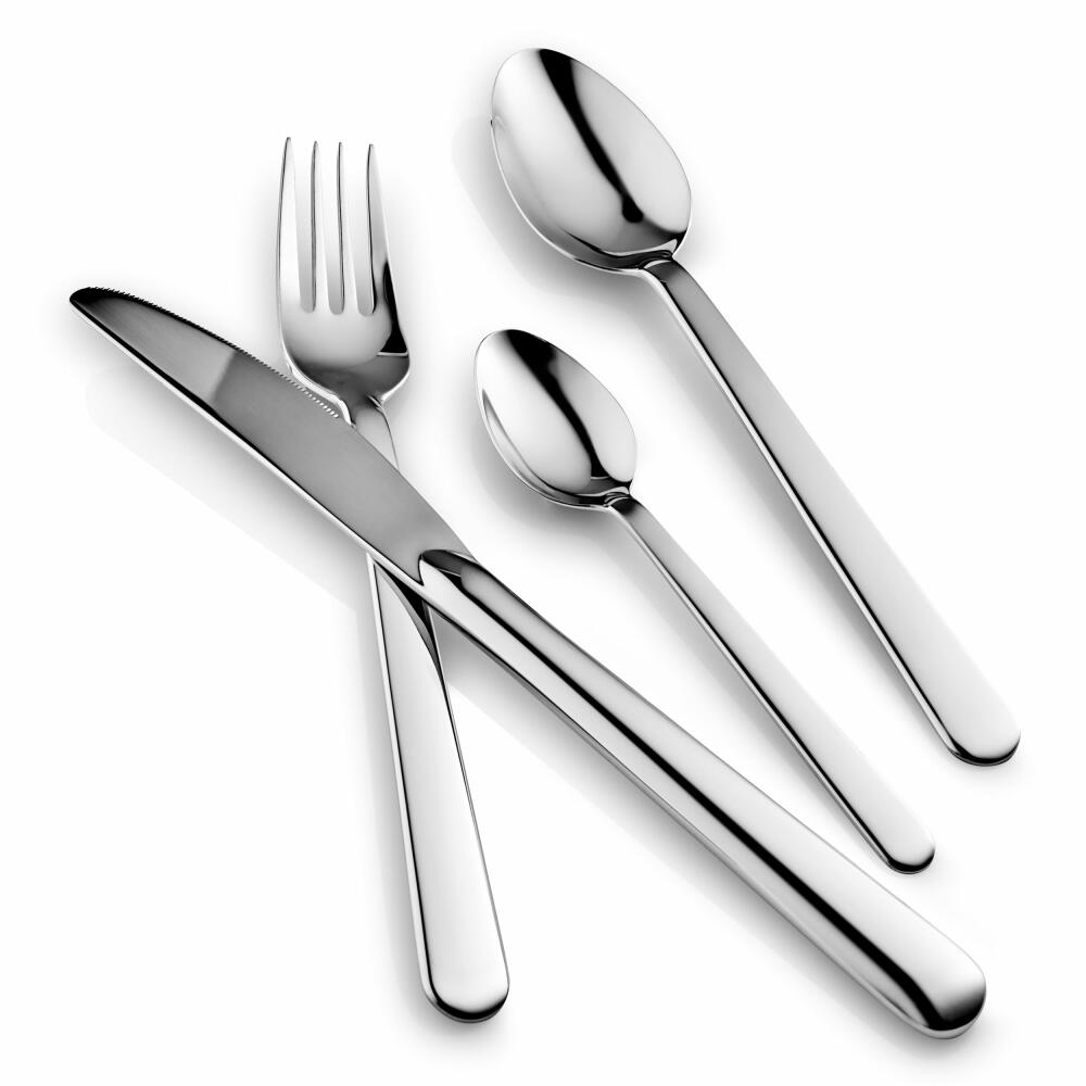 Eva Solo Besteck-Set Nova 16-tlg., für 4 Personen, Messer, Gabel, Löffel, Edelstahl, Silberfarben, 551771