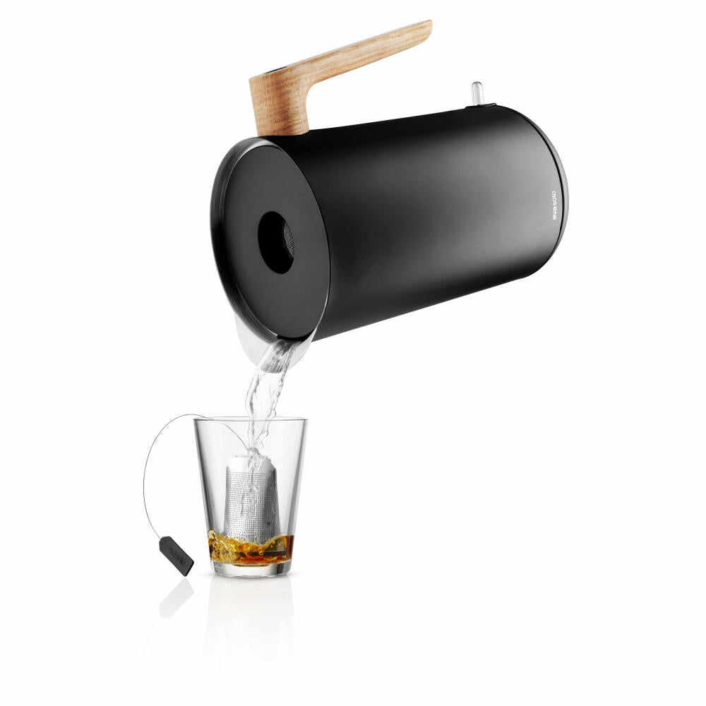 Eva Solo Wasserkocher Nordic Kitchen Black, Wasserkessel, Wasser Kocher, Kunststoff, Eichenholz, Edelstahl, Schwarz, 1.5 L, 502741