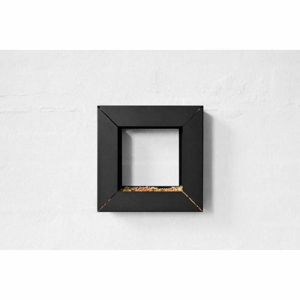 Eva Solo Rahmen-Futterspender Frame, Vogelfutterspender, Futterhaus, Futterstation, Kunststoff, Stahl, Schwarz, 21 x 21 cm, 571011