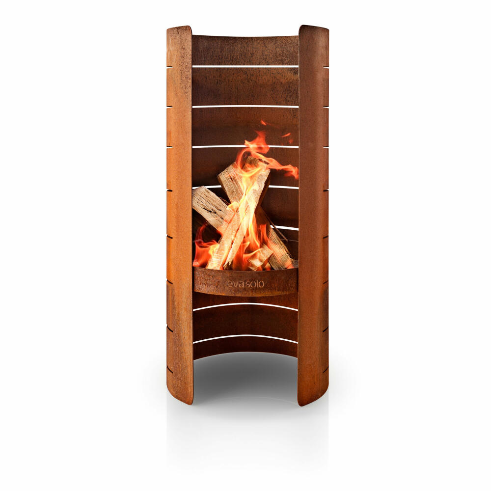 Eva Solo FireCylinder garden fireplace, garden fireplace, fire pit, wood stove, garden oven, Corten steel, H 66.5 cm, 571142