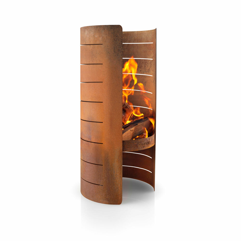Eva Solo FireCylinder garden fireplace, garden fireplace, fire pit, wood stove, garden oven, Corten steel, H 66.5 cm, 571142